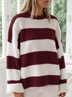 Women's Oversized Chunky Knit Stripe Jumper