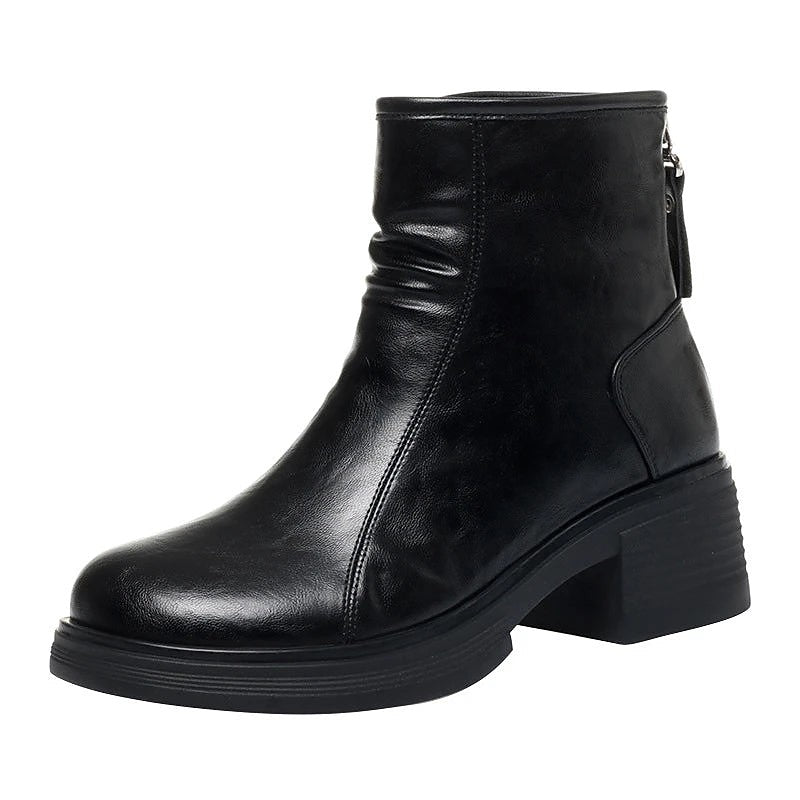 Women's Ruched Platform Heeled Boots