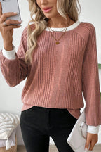 Women's Ribbed Long Sleeve Knit Jumper
