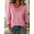 Women's Draped Collar Soft Knit Jumper