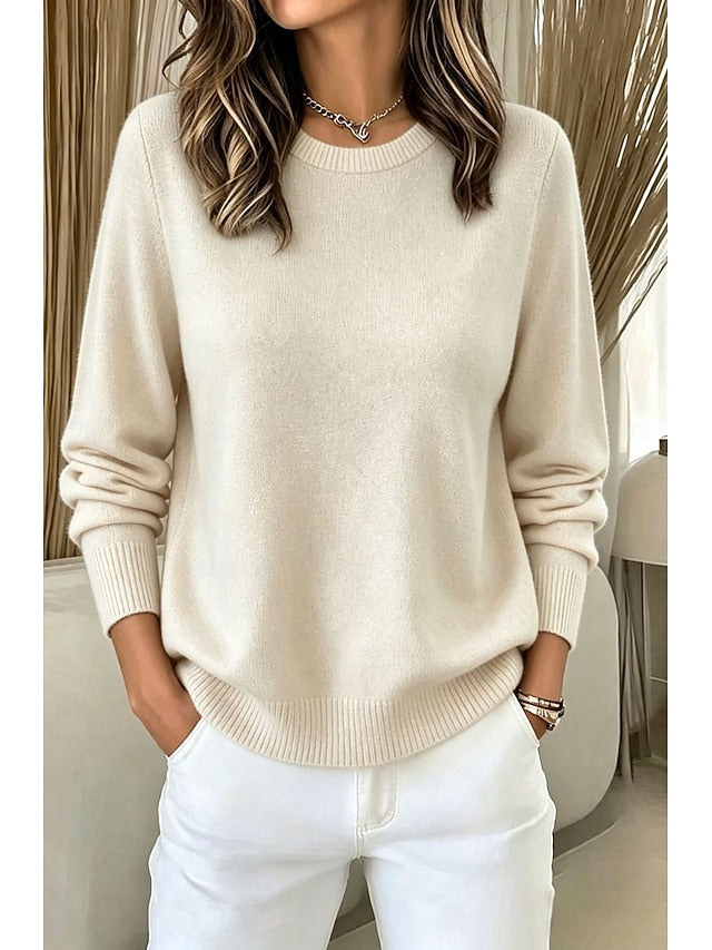 Women's Ribbed Crew Neck Knit Jumper
