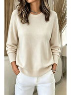 Women's Ribbed Crew Neck Knit Jumper