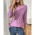 Women's Plain Pullover Hoodie with Ribbed Cuffs
