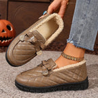 Women's Quilted Buckle Faux Fur Lined Slippers