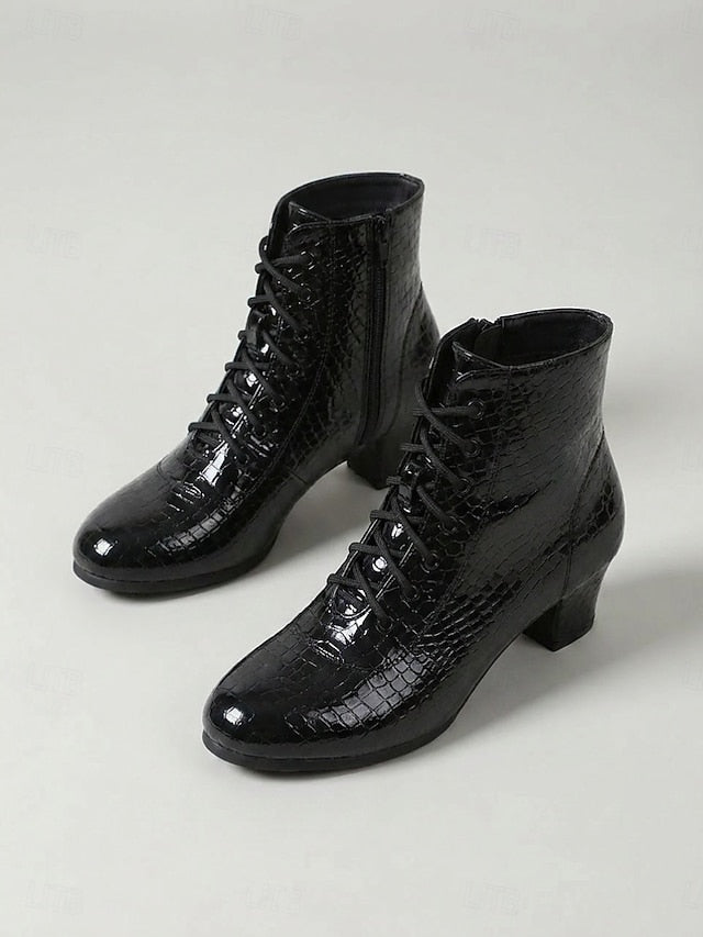 Women's Croc Lace Up Ankle Boots