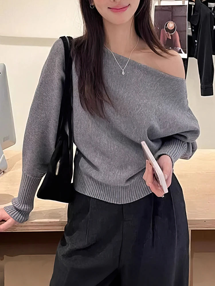 Women's Batwing Sleeve Off Shoulder Jumper