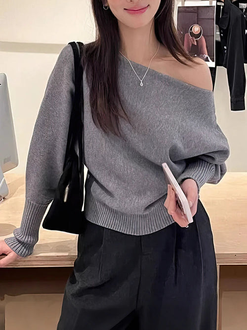 Women's Batwing Sleeve Off Shoulder Jumper