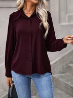 Women's Relaxed Fit Button Through Crepe Shirt