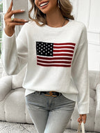 Women's Intarsia Flag Motif Relaxed Knit Jumper