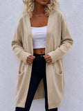 Women's Ribbed Knit Cardigan with Side Pockets