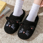 Women's Cat Face Faux Fur Slippers