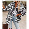 Women's Check brushed knit Shacket Overshirt