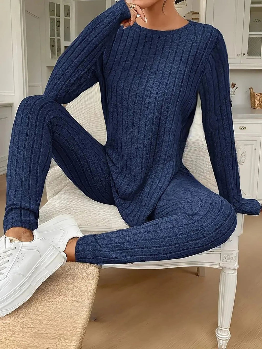 Women's Ribbed Knit Top and Legging Co-ord