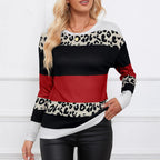 Women's Animal Print Colour Block Jersey Top