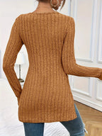 Women's Striped Ribbed V Neck Top