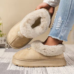Women's Faux Fur Cuff Winter Slipper Boots