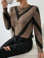 Women's Patterned Round Neck Knitted Jumper