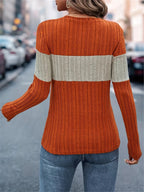 Women's Colour Block Crew Neck Top