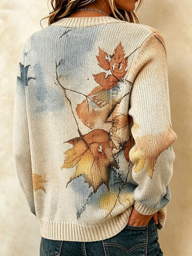 Women's Floral Print Button Cardigan