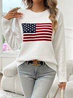 Women's Intarsia Flag Motif Relaxed Knit Jumper