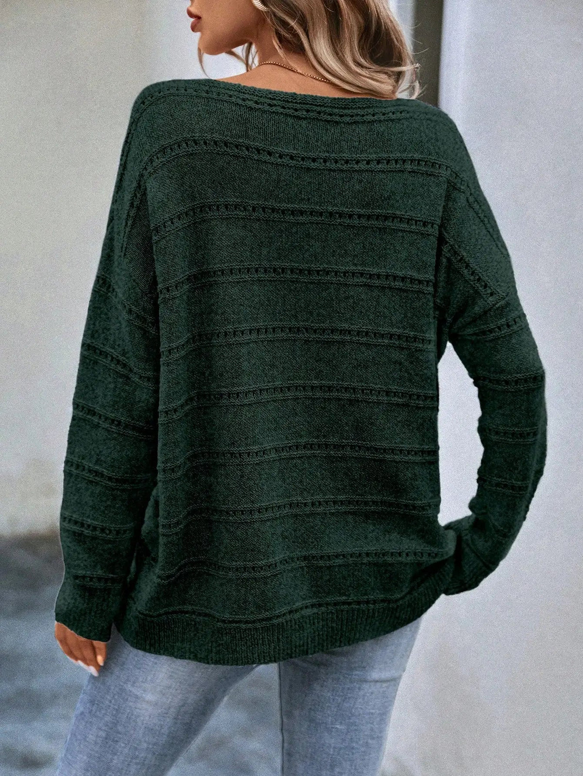 Women's Open Knit Round Neck Jumper