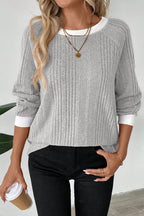 Women's Ribbed Long Sleeve Knit Jumper