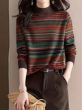 Women's Half Roll Neck Patterned Jumper