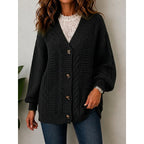 Women's Cable Knit Button Cardigan