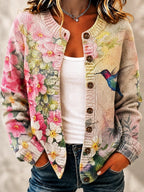 Women's Multicoloured Art Knit Cardigan