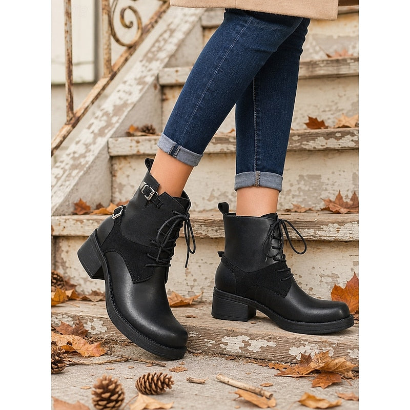 Women's Chunky Sole Combat Boots