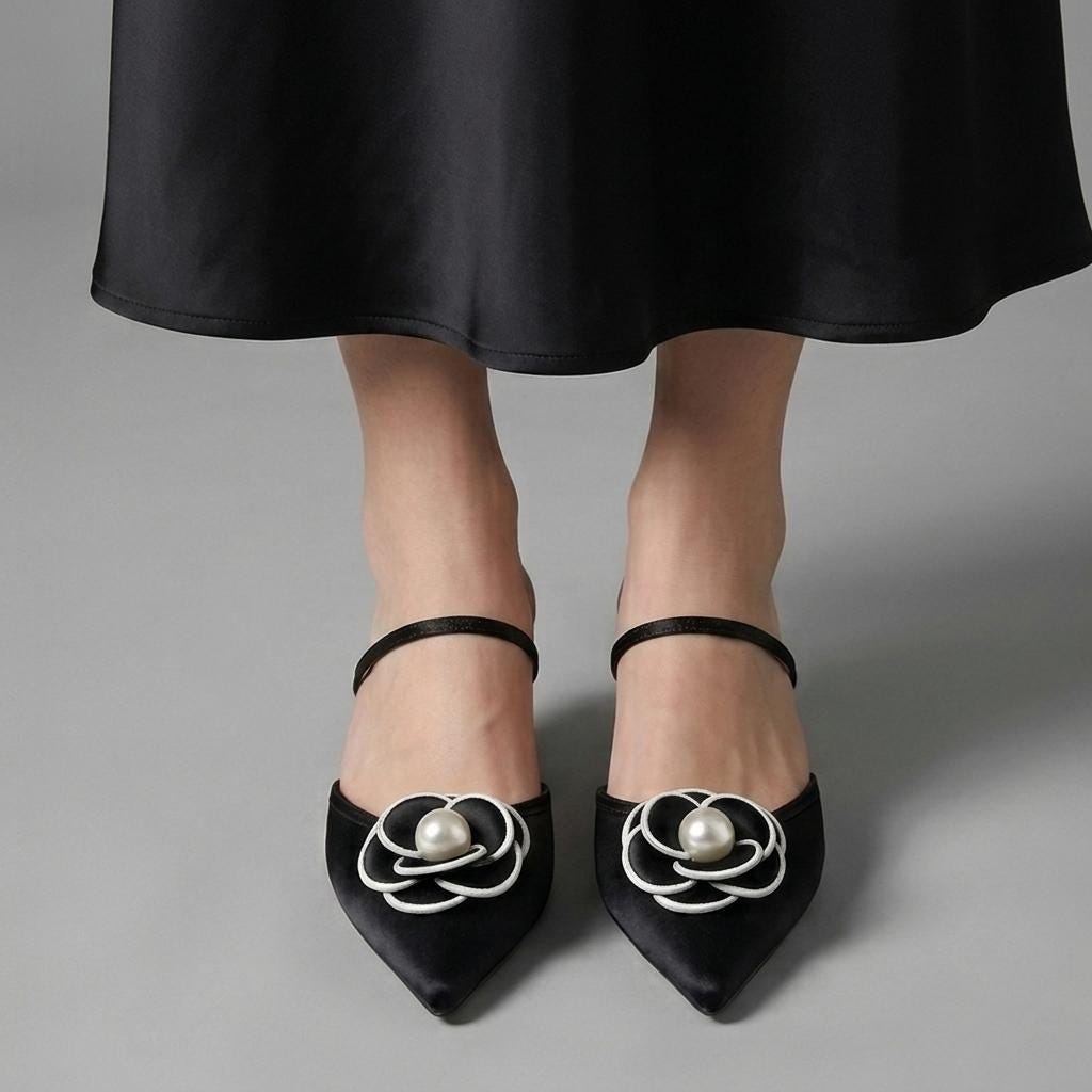 Women's Kitten Heel Mules with Pointed Toe