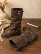 Women's Studded Mid Calf Boots