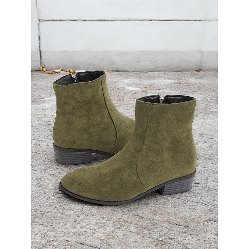 Women's Flat Zip Up Ankle Boots