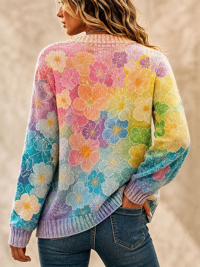 Women's Multicoloured Art Knit Cardigan