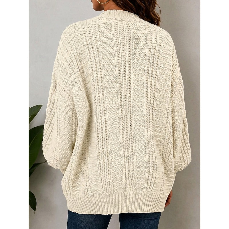 Women's Cable Knit Button Cardigan
