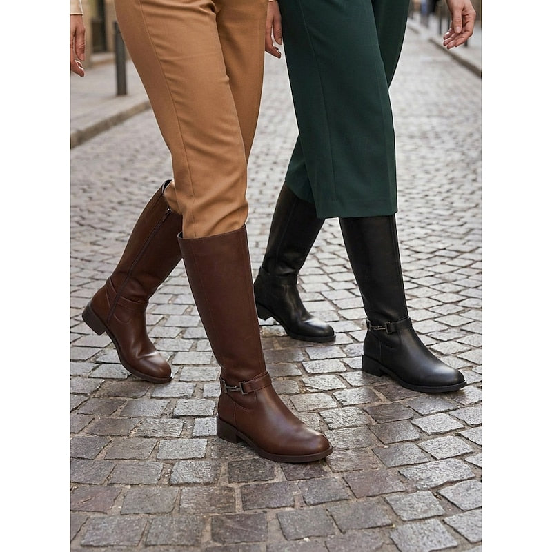 Women's Classic Leather Riding Boots