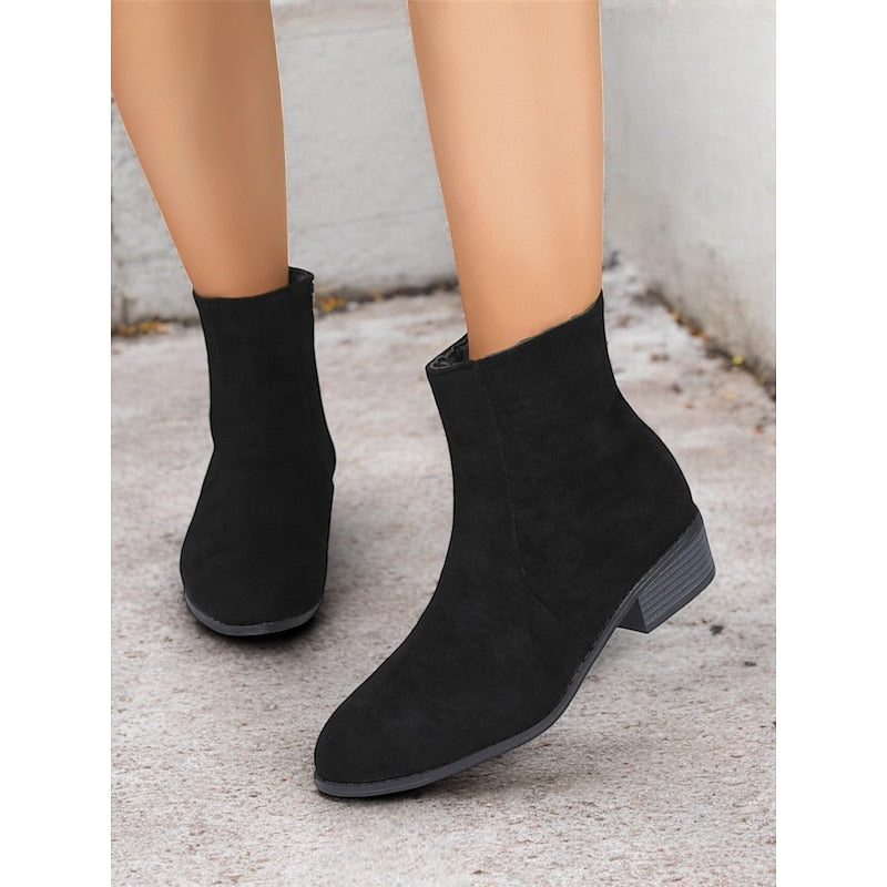 Women's Flat Zip Up Ankle Boots