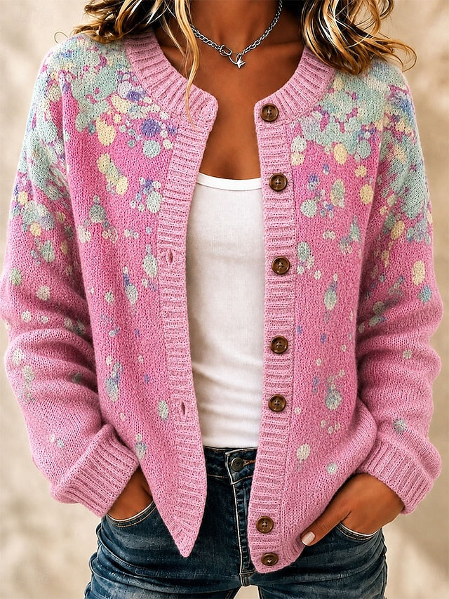 Women's Multicoloured Art Knit Cardigan