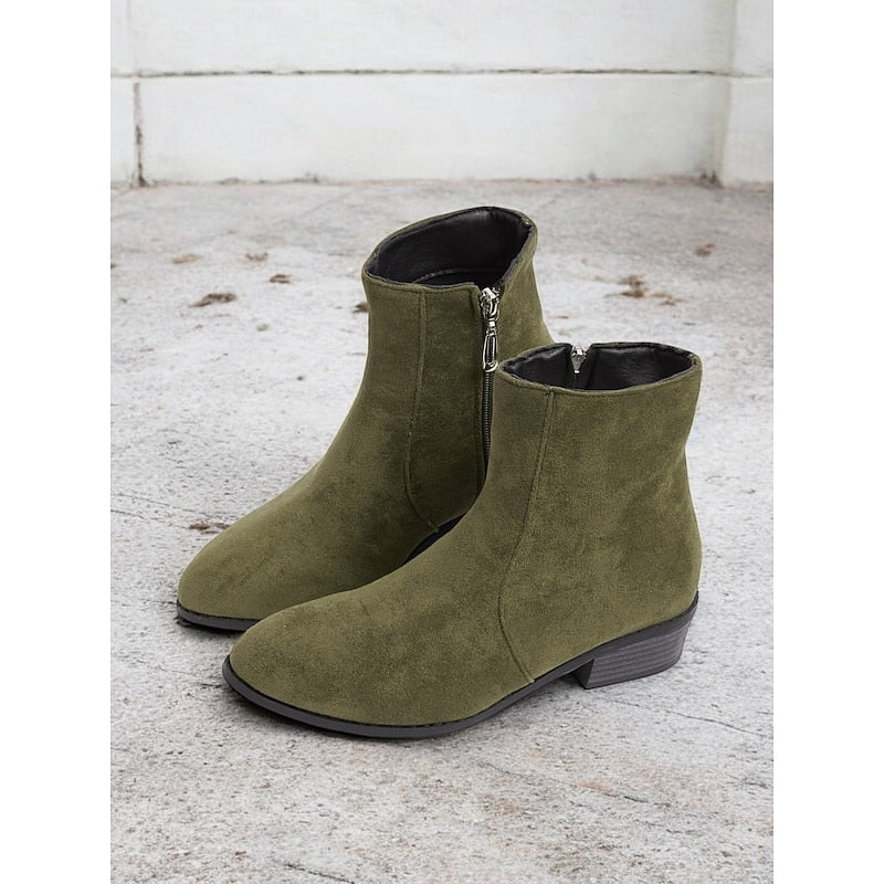 Women's Flat Zip Up Ankle Boots