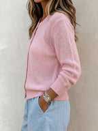 Women's Ribbed Button Up Cardigan