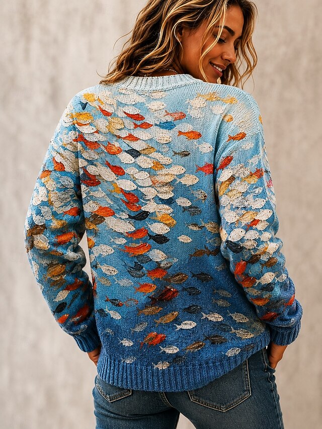 Women's Multicoloured Art Knit Cardigan
