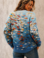 Women's Multicoloured Art Knit Cardigan