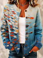 Women's Multicoloured Art Knit Cardigan
