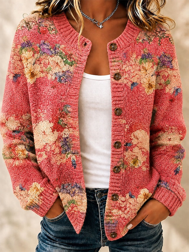 Women's Multicoloured Art Knit Cardigan