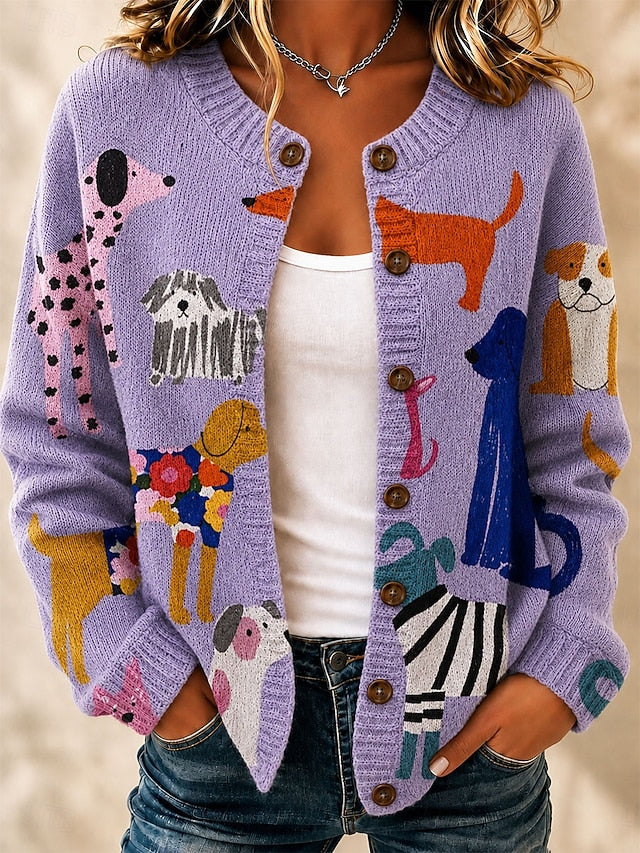 Women's Multicoloured Art Knit Cardigan