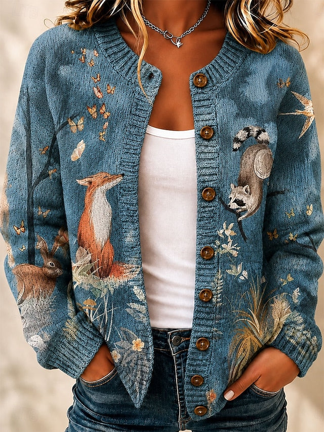 Women's Multicoloured Art Knit Cardigan