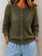 Women's Ribbed Button Up Cardigan