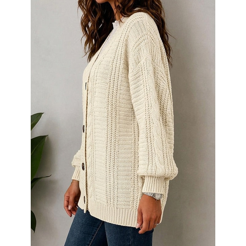 Women's Cable Knit Button Cardigan